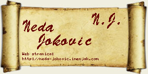 Neda Joković vizit kartica